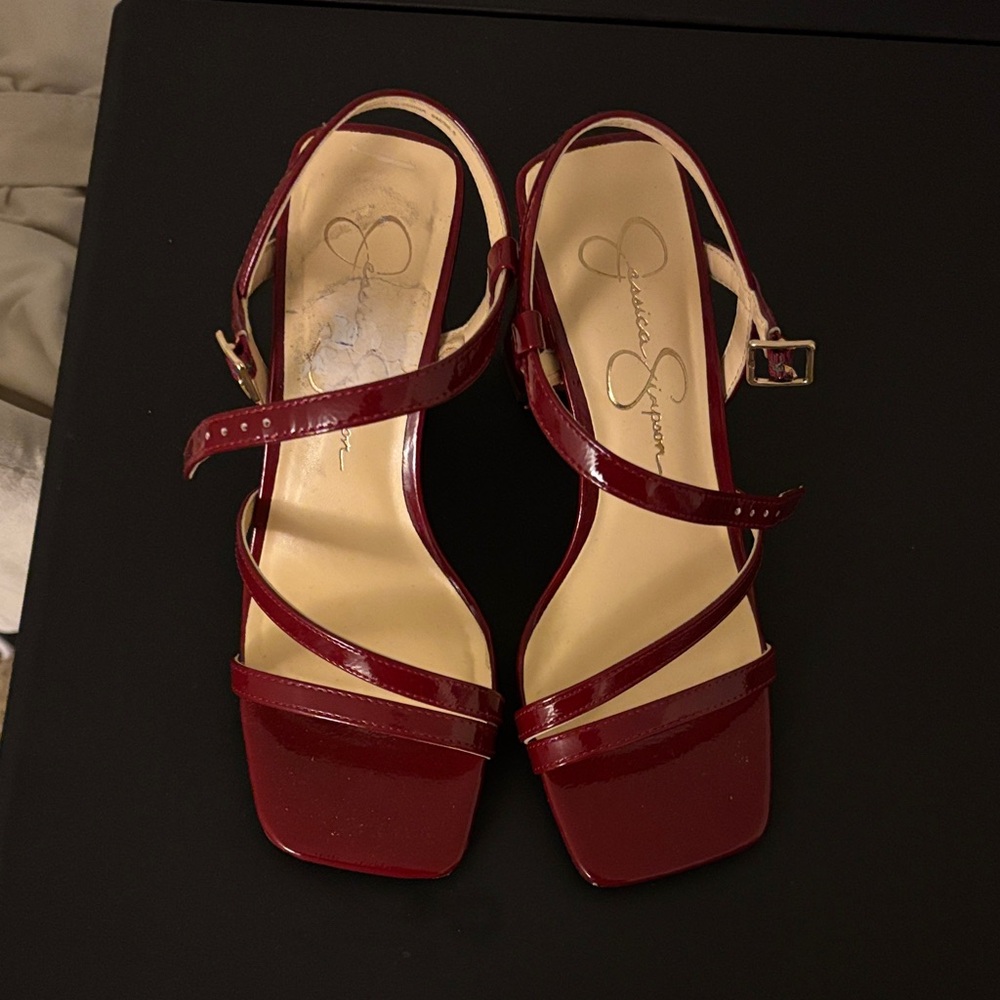 Jessica Simpson Burgundy Strappy Heels